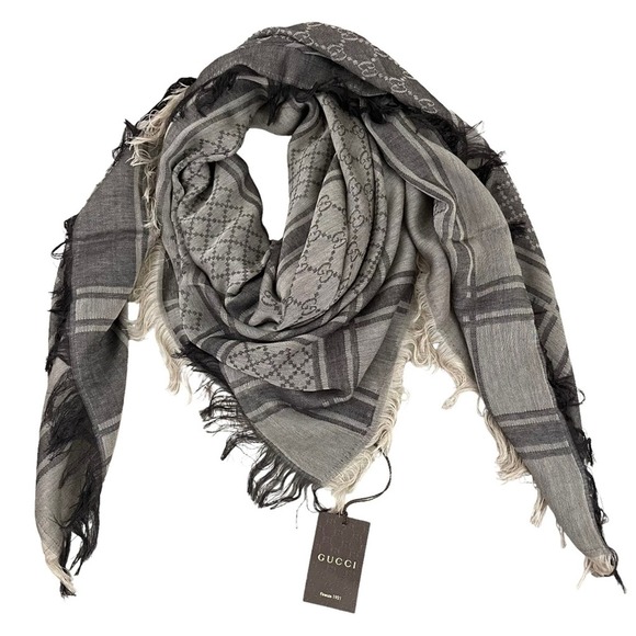 NEW Gucci GG Guccissima Monogram Surviee Scarf in Brown - Picture 3 of 8